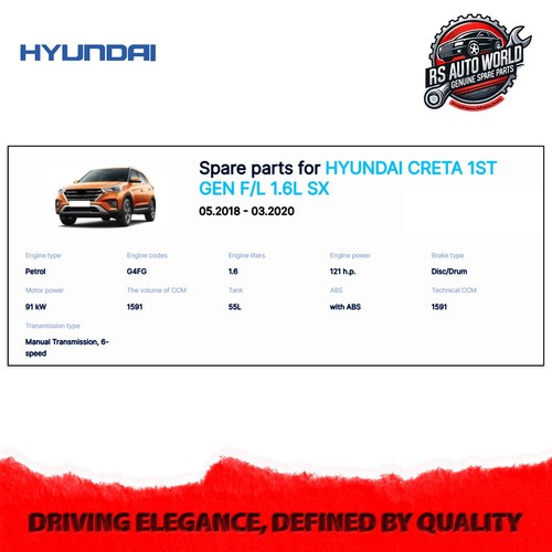 Hyundai Genuine rear Tail light left side for Creta 1st gen 2018-20 92403A0500 - Picture 6 of 6