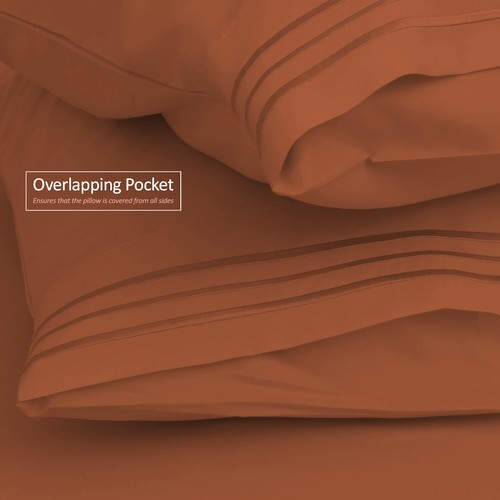 Ensemble de 4 draps de lit 1800 Queen ou King ultra doux microfibre poche profonde - Photo 254/360