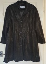 Jm Barnardo Of Dublin Womens Suede Leather Black Sz38 (10) Coat Vintage