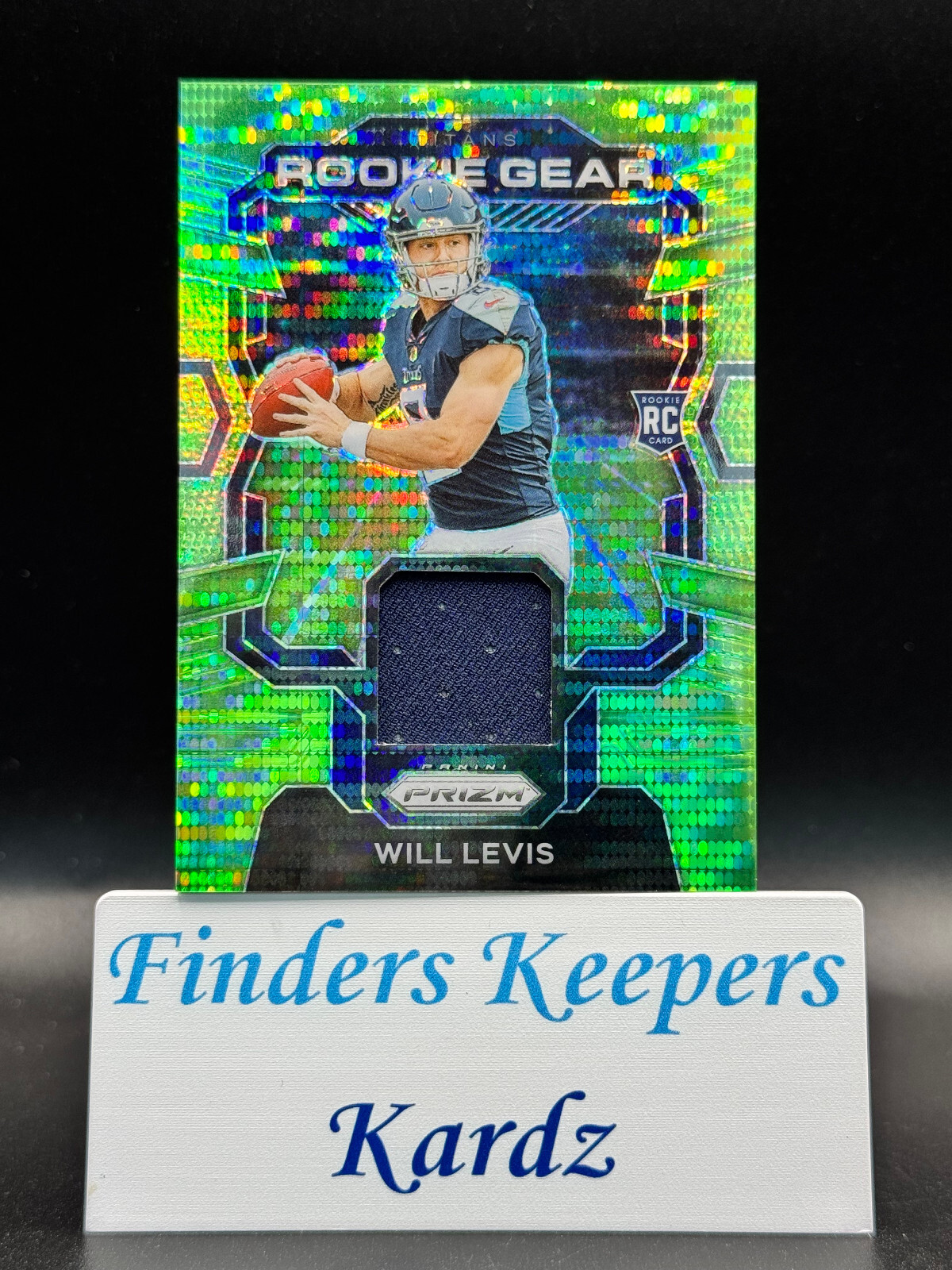 2023 Panini Prizm Will Levis Rookie Green Pulsar Rookie Gear Mem RC Titans