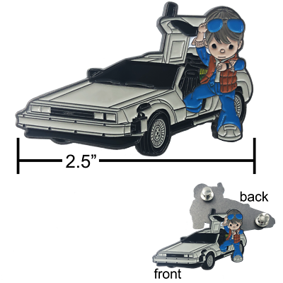 Marty McFly Delorean Back to the Future Pin with two posts and