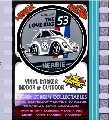 Herbie The Love Bug VW Beetle With Personality Disney Vinyl Sticker Free Post #B