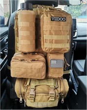 Seat Back Organizer with 5 Pouches, Seat Covers, Vehicle Organizers UPGRADE-TAN