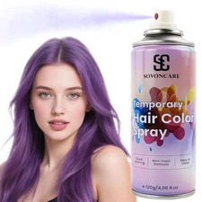 Purple Temporary Hair Color Spray, SOVONCARE Natural Wax Dye # 