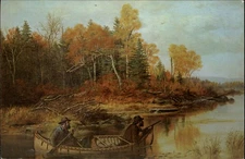 Duck Hunting artist AF Tait ~ art postcard sku619