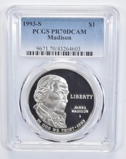 1993-S $1 Madison, DCAM (Proof) Modern Silver and Clad
