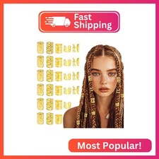 TLAZZ 100PCS Gold Hair Jewelry for Braids Accessories, Metal Hair Dreadlock Jewe