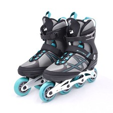 K2 SKATES Women's Alexis 80 Alu Gray/Cyan Inline Skates I220201601 