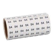 0.4" Small Round Number Stickers Roll, 1000 Pcs Circle Labels, Black Number 84