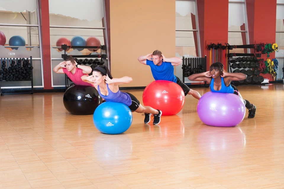 Balón de Equilibrio de Ejercicio Grado Profesional Púrpura 55cm con Bomba y Guía Foto 4 de 4