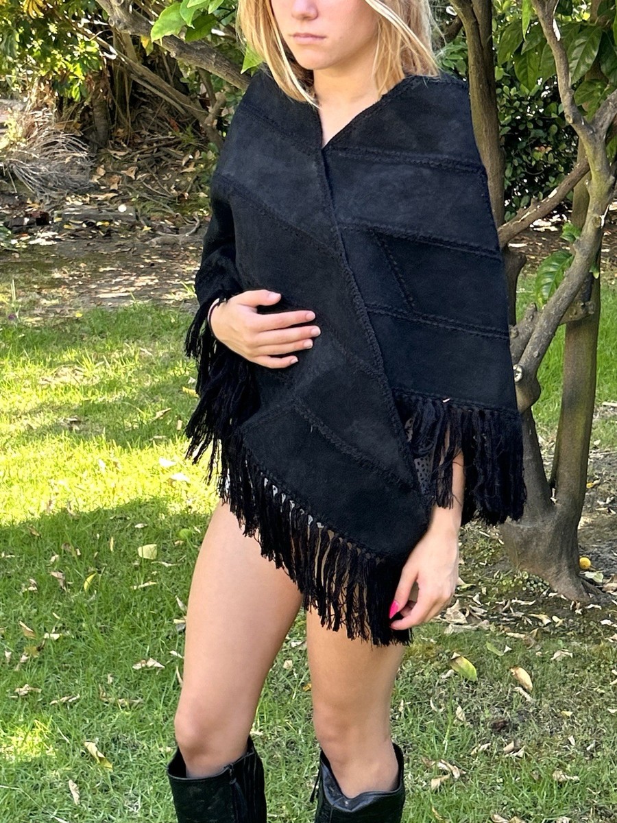 black suede shawl