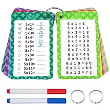 Hanqing 13 Pcs Times Tables Multiplication Flash Cards Times Tables Poster 0-12