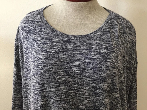 Design History sweater size XL pullover long sleeve blue gray gathered side - Picture 2 of 5