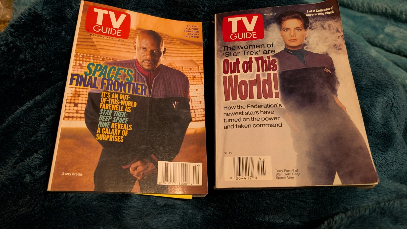 PAIR 1990s TV GUIDE STAR TREK: DEEP SPACE NINE COLLECTOR'S COVERS MAGAZINES