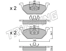 Trusting 220.1 brake pad set, disc brake for Audi, Seat, Skoda, VW