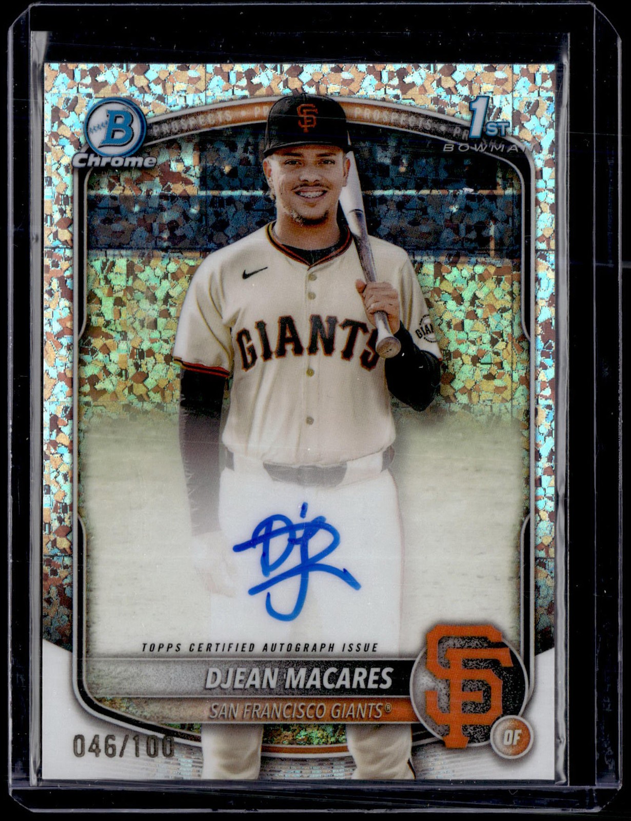 2025 Bowman Chrome #CPA-DM Djean Macares Prospect Autographs Mini-Diamond #/100