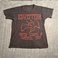 Led Zeppelin United States Of America 1977 Band Short Sleeve T-Shirt Medium