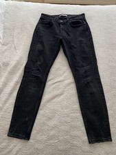 Zara Mens Ripped Black Jeans - W32