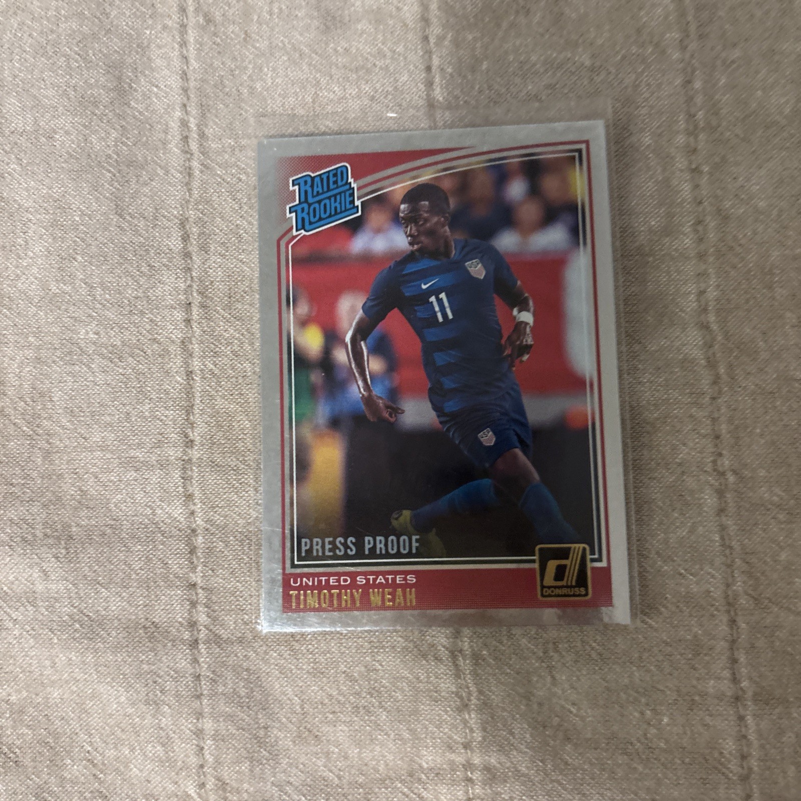 2018 Donruss Timothy Weah #198 Press, Proof, Silver 