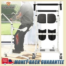 Transfer Chair Stand Assist Lift Aid for Elderly 180kg Portable White