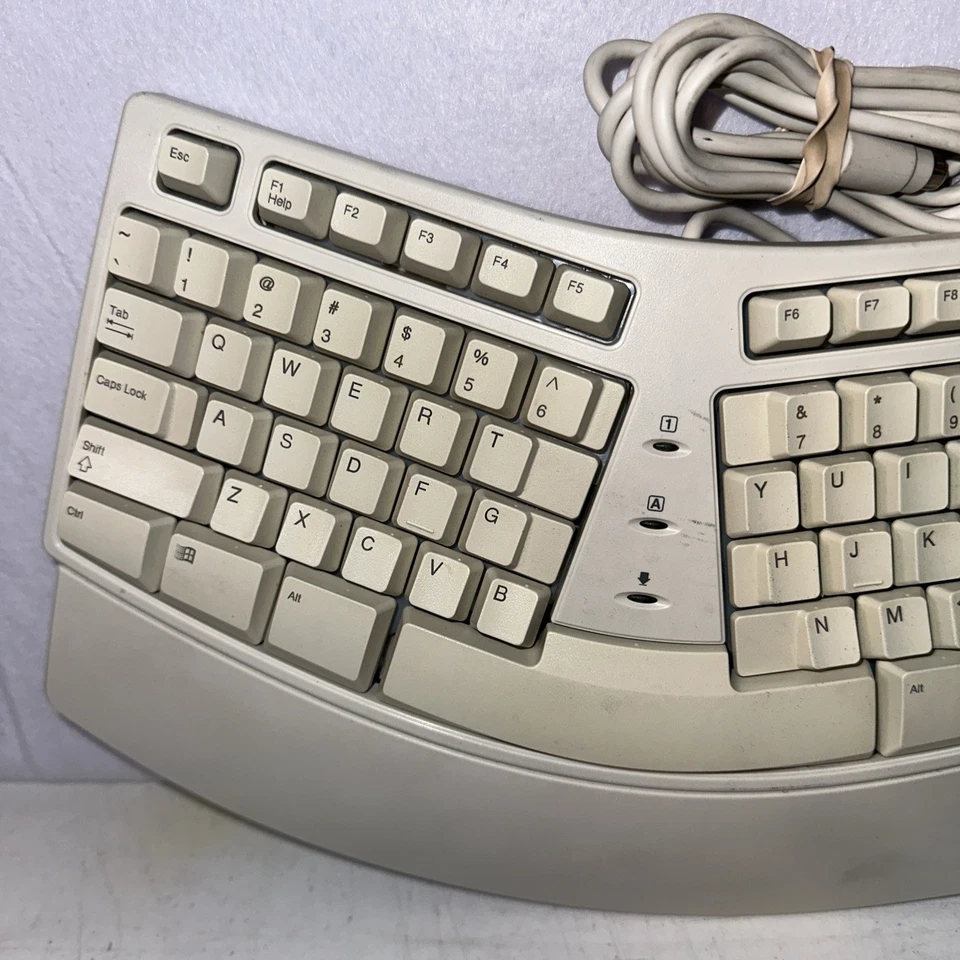 Vtg MICROSOFT Elite Ergonomic Natural Keyboard PS2 Wired Tested Model E06402PS2 - Image 2 of 4