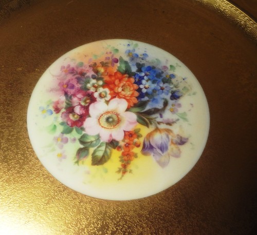 VHTF PICKARD 10 7/8" DINNER PLATE -#PIC 136- gold encrusted BOUQUET CENTER- MINT - Picture 3 of 6
