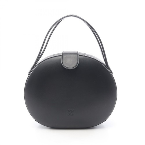LOEWE Anagram Leather Handbag Black Women Used Authentic