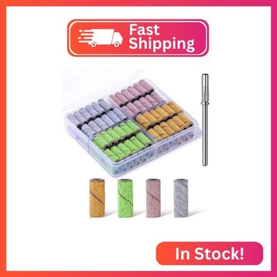 Makartt Nail Drill Bits Sanding Bands - for Nail Drill 100 PCS 4 Color Coarse Fi