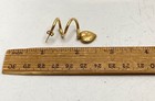 14K Yellow Gold Single Earring Spiral Corkscrew Hoop Heart Dangle 1.2g — photo 4