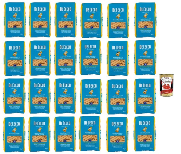 De Cecco Sedani Rigati N.57, 100% Italienisch Pasta Nudeln 24X 500G+Polpa 400G-image
