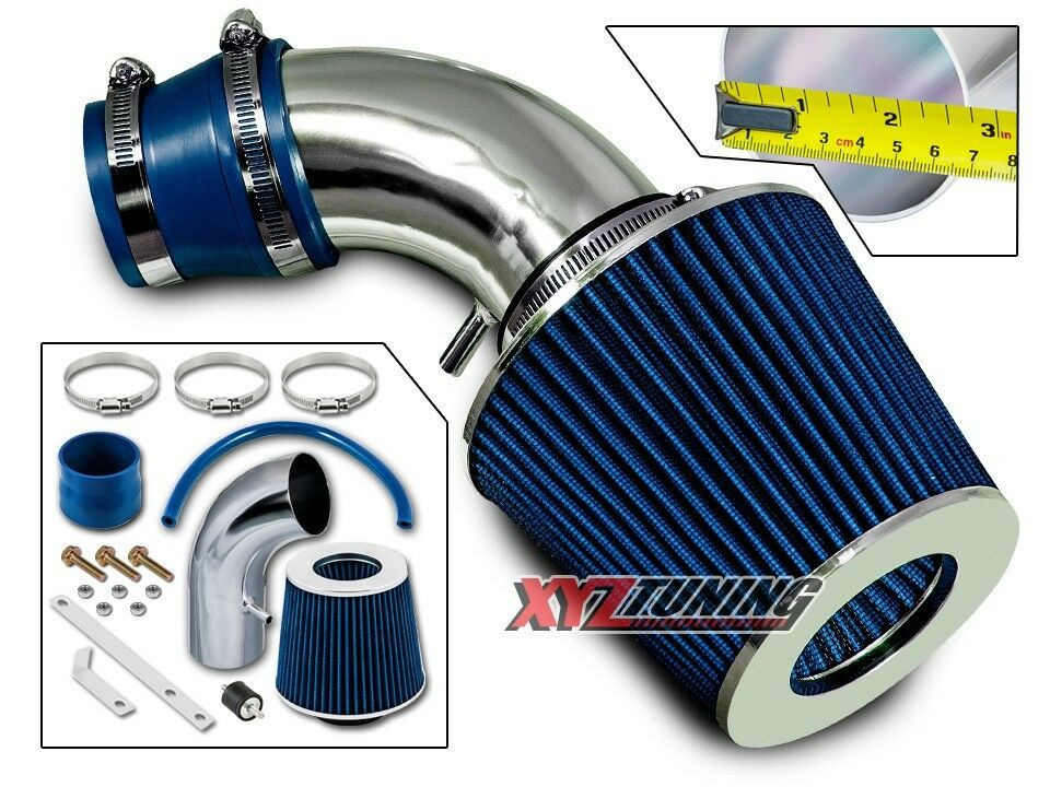 BLUE Short Ram Air Intake Induction Kit + Filter For 01-05 Accent 1.6L L4 3"