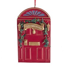 Red Our New Home Door Christmas Tree Ornament J8631