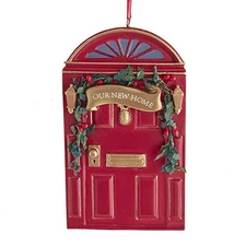Red Our New Home Door Christmas Tree Ornament J8631