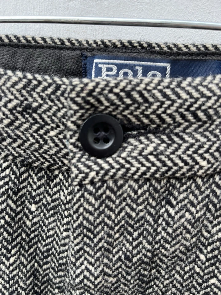 VTG Classic Ralph Lauren Polo Wool Herringbone Tweed Buckle Back Pants 34 x 33 - Image 2 of 4