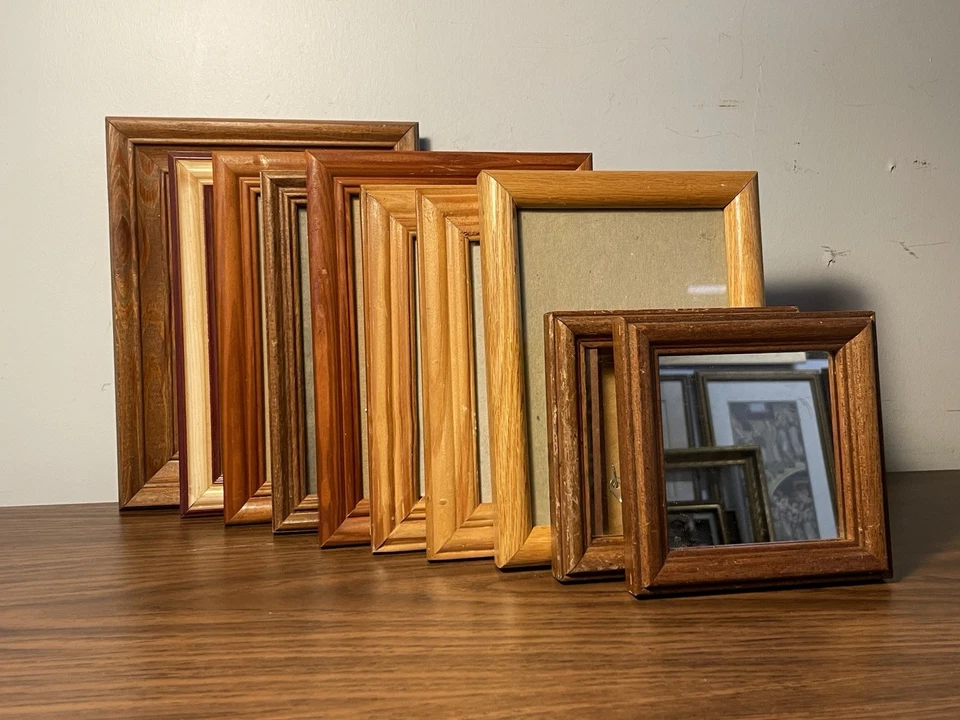 Lote de marcos de madera vintage rústicos Shabby Chic casa de campo granja 5 7 4 6 cuadrados Foto 2 de 4