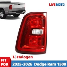 Halogen Tail Light For 2025-2026 Dodge Ram 1500 w/Chrome Bezel Driver Left Side