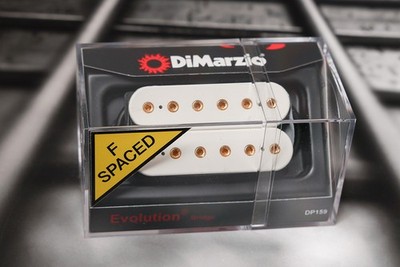 DiMarzio DP159FW+G Evolution F-Spaced Bridge Humbucker - White / Gold Pole Piece