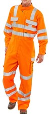 Beeswift Arc Compliant Hi-Vis Rail Spec Boilersuit Orange Größe 38T