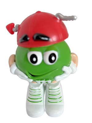 M&M's Green Christmas Arrow Helmet Figure Holiday Candy Character Toy