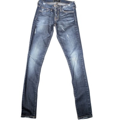 Flying Monkey Platinum Skinny Jeans Dark Wash Distressed Denim Womens Size 26