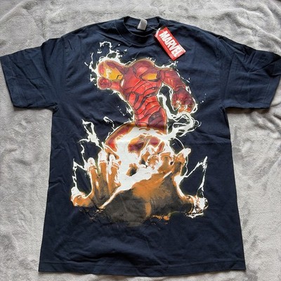 Vintage Y2K Marvel Mad Engine T-Shirt Comics Big Print Iron Man Large 2007 - NWT
