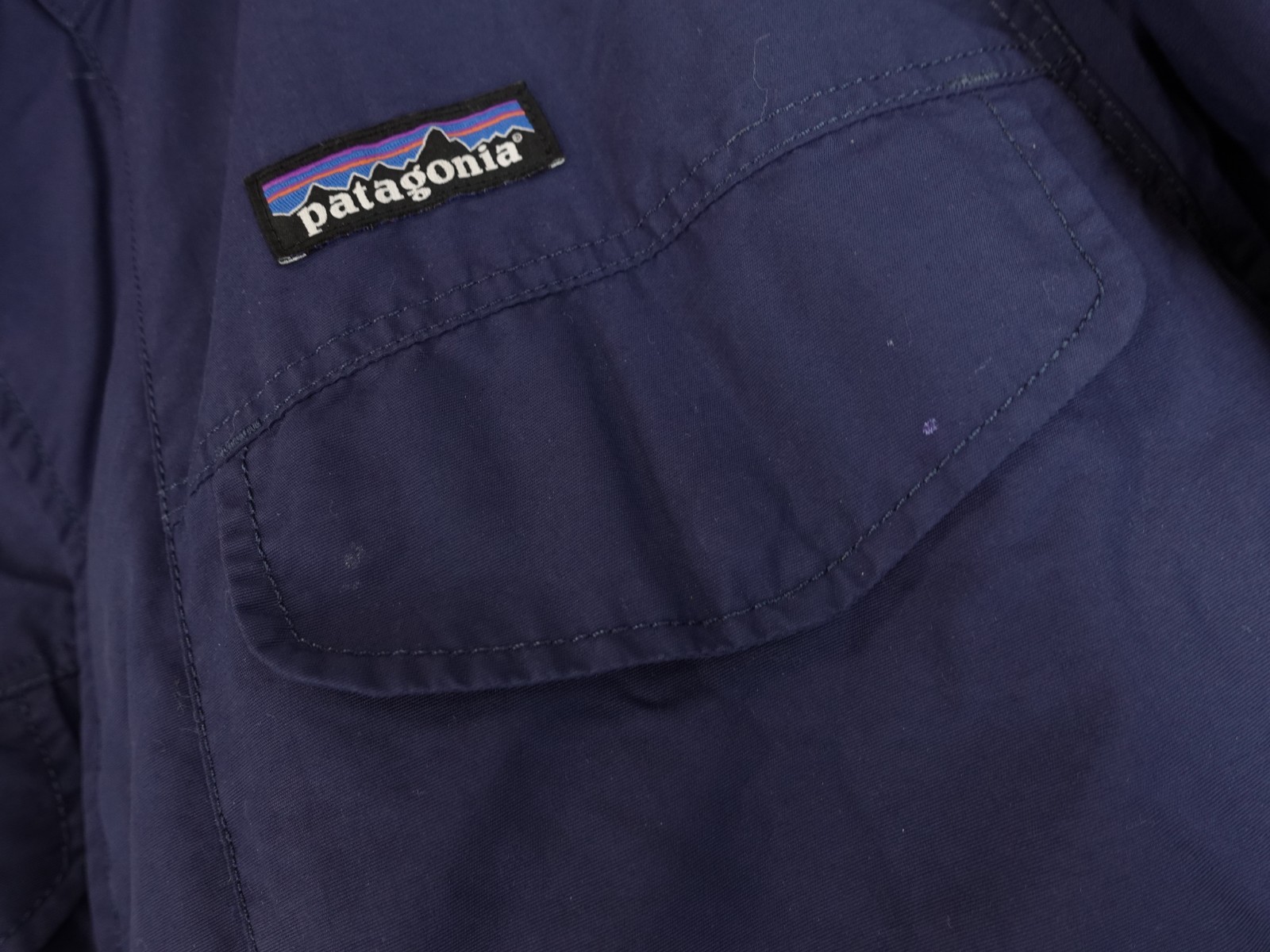 Patagonia Jacket Mens Medium Blue Isthmus Parka Sherpa Lined Outdoor Hiking Coat image 6