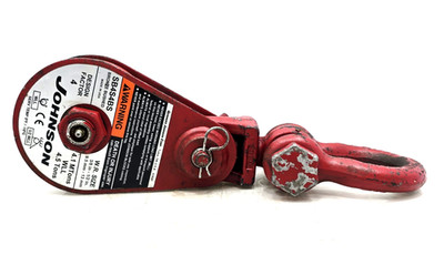 SB4S4BS JOHNSON SNATCH BLOCK-4T-4'' W/SHACKLE 3/8''-1/2'' SB4S4BS