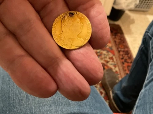 1775 George III Gold Guinea, Small Hole But a Full Guinea