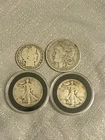1885-O Morgan Silver Dollar - 90% SILVER & 2 walking liberties & barber!