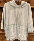 New With Tags Gap XL Tall Ice Light Blue Tie Die Hoodie Short Sleeve Sweatshirt — photo 1