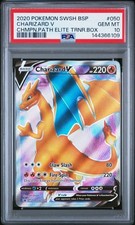CHARIZARD V 2020 Pokemon #SWSH050 PSA 10 GEM-MINT Champion's Path ETB PROMO
