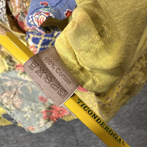 Patchwork Womens Button Down Shirt L Floral Patchwork Long Sleeve Boho Cottage - 第 23/24 張圖片