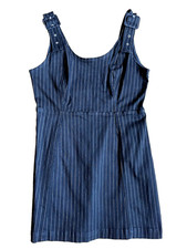 Urban Outfitters Women’s Pinstripe Mini Dress Cutout Wide Strap XL NWT Goth Punk