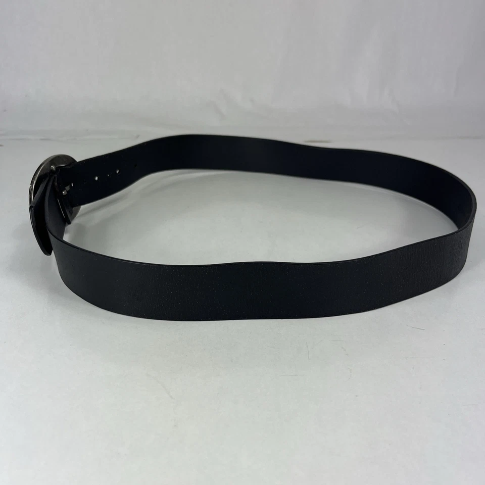 Cinturón ancho de cuero genuino negro - para mujer talla 36 Foto 3 de 4